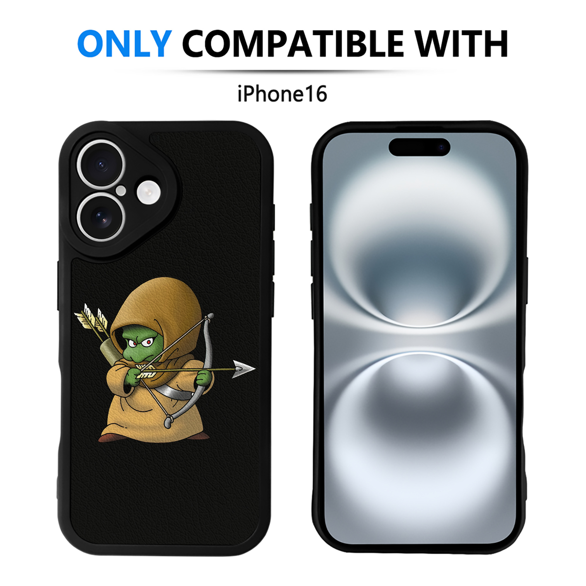 （画像用） ドラゴンクエスト Doragon Kuesuto Dragon Quest 【iPhone 16シリーズ対応】シリコンスマホケース（レザー調） 材質：シリコン
